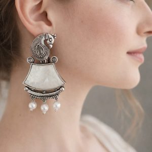 Oxidized Peacock Earings