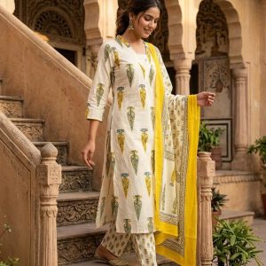 White Jaipuri Co-Ord Set