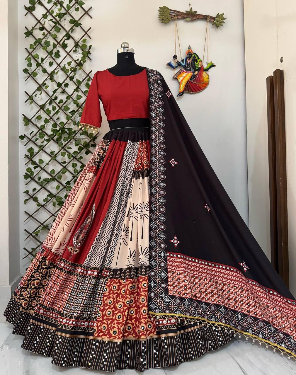 Red and Black Chanya Choli - Image 4